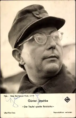 Ak Schauspieler Günther Jerschke, Portrait, Autogramm