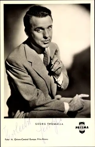 Ak Schauspieler Georg Thomalla, Portrait im Anzug, Wunschkonzert, Autogramm