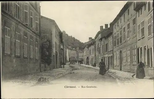 Ak Clermont en Argonne Lorraine Meuse, Rue Gambetta