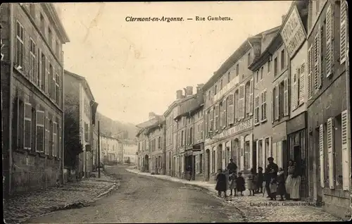 Ak Clermont en Argonne Lorraine Meuse, Rue Gambetta