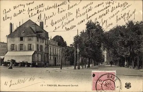 Ak Troyes Aube, Boulevard Carnot