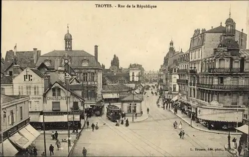 Ak Troyes Aube, Rue de la République