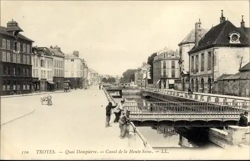 Ak Troyes Aube, Quai Dampierre, Oberer Seine-Kanal