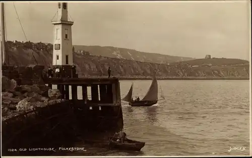Ak Folkestone Kent England, Alter Leuchtturm