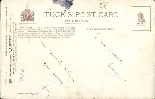 Künstler Ak Loch Lomond Schottland, Die Inseln, Panorama