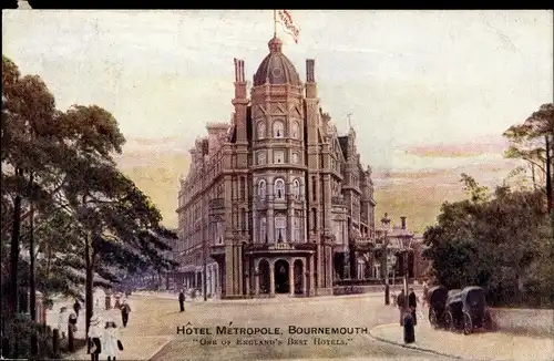 Künstler Ak Bournemouth Dorset England, Hotel Metropole