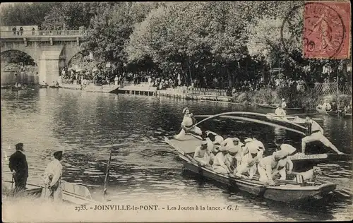 Ak Joinville le Pont Val de Marne, Les Joutes a la lance
