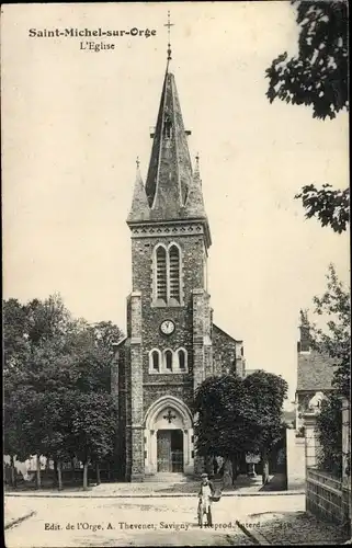Ak Saint Michel sur Orge Essonne, L'Eglise