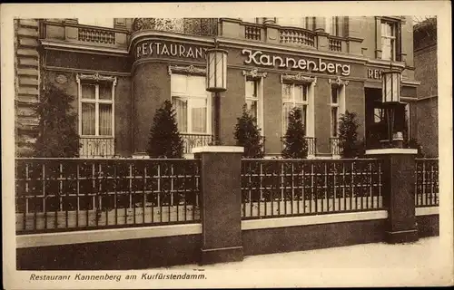 Ak Berlin Charlottenburg, Restaurant Kannenberg am Kurfürstendamm