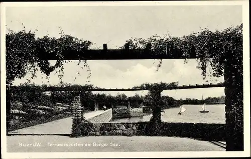 Ak Buer in Westfalen Gelsenkirchen Ruhrgebiet, Terrassengarten am Berger See
