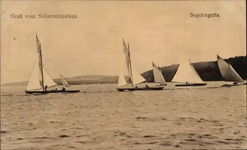 Ak Diensdorf Radlow am Scharmützelsee, Segel-Regatta