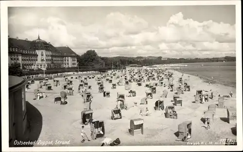 Ak Sopot Gdańsk Zoppot Danzig, Strandleben, Hotel