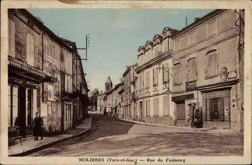 Ak Molieres Tarn et Garonne, Rue du Faubourg