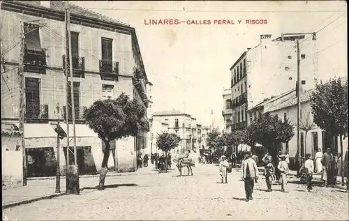 Ak Linares Andalusien Spanien, Calles Peral y Riscos