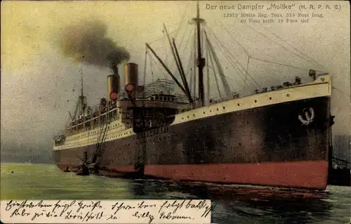 Ak Dampfer Moltke, HAPAG