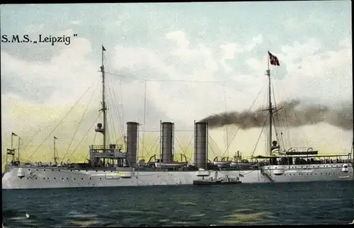 Ak Deutsches Kriegsschiff, SMS Leipzig, Kleiner Kreuzer