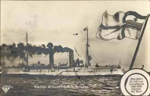 Ak Deutsches Kriegsschiff, SMS Ariadne, Kleiner Kreuzer
