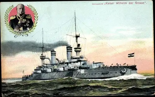 Ak Deutsches Kriegsschiff, SMS Kaiser Wilhelm der Große, Kaiserliche Marine