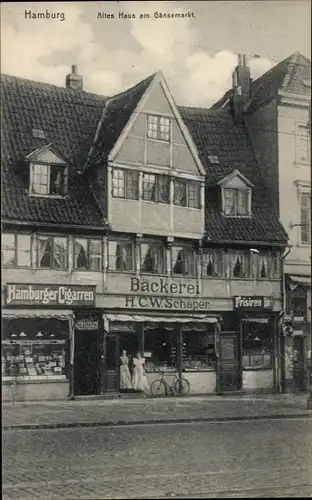 Ak Hamburg Mitte Neustadt, Alteds Haus am Gänsemarkt, Bäckerei