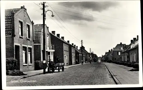 Ak Gilze Nordbrabant Niederlande, Oranjestraat, Pferdekarren