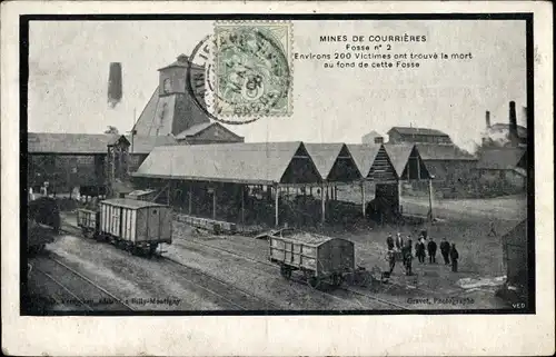 Ak Courrières Pas de Calais, La Catastrophe des Mines, Grubenunglück 1906, Zeche, Fosse