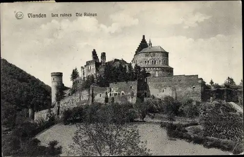 Ak Vianden Luxemburg, Die Ruinen