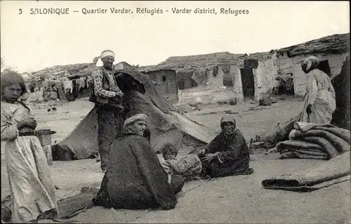 Ak Saloniki Saloniki Thessaloniki Griechenland, Distrikt Vardar, Flüchtlinge