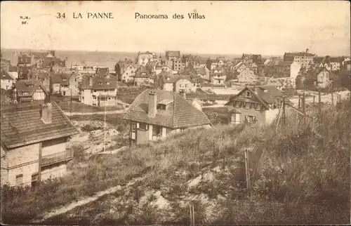 Ak La Panne De Panne Westflandern, Panorama des Villas