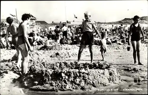 Ak Egmond aan Zee Nordholland Niederlande, Strandleven