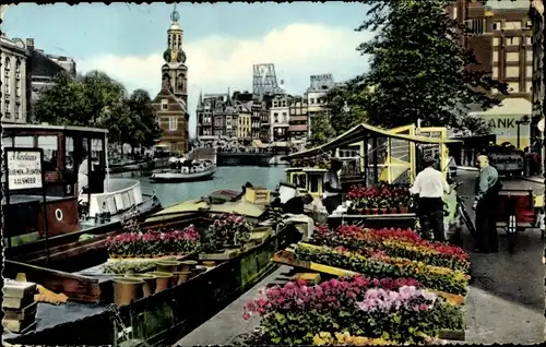 Ak Amsterdam Nordholland Niederlande, Bloemenmarkt Singel