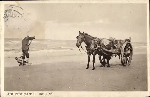 Ak IJmuiden Ymuiden Velsen Nordholland, Schelpenvisscher