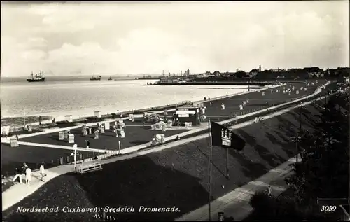 Ak Nordseebad Cuxhaven, Seedeichpromenade