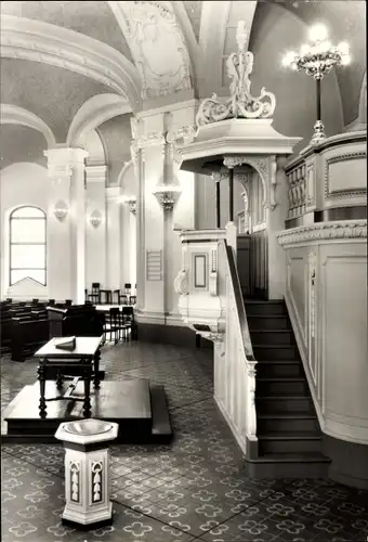 Ak Berlin Mitte, Französische Friedrichstadtkirche, Innenansicht