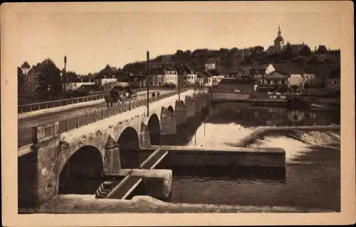 Ak Gray Haute Saône, Le Pont de Pierre et Vue Generale