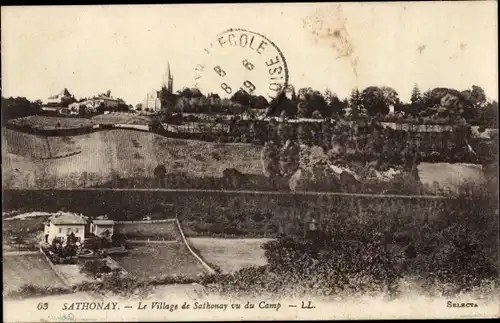 Ak Sathonay Camp Rhône, Le Village vu du Camp