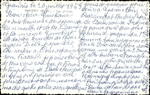 Ak Grandris Rhone Frankreich, Vue generale