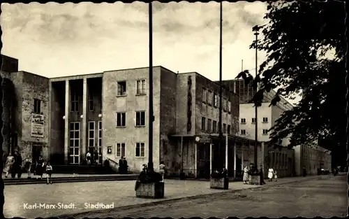 Ak Karl Marx Stadt Chemnitz in Sachsen, Stadtbad