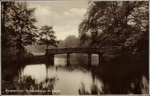 Ak Burgsteinfurt Steinfurt im Münsterland, Knüppelbrücke im Bagno