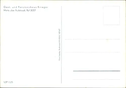 Ak Mörla Rudolstadt in Thüringen, Gast- und Pensionshaus Krieger
