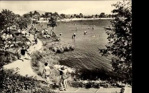 Ak Altenberg im Erzgebirge, Sommerbad am Kleinen Goldenteich