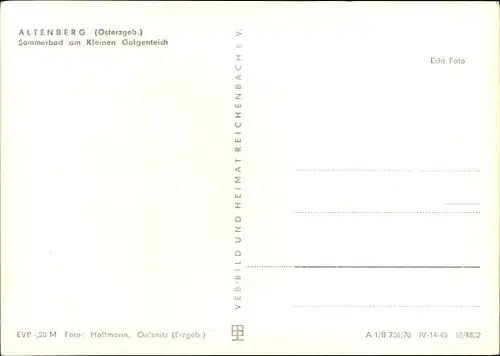 Ak Altenberg im Erzgebirge, Sommerbad am Kleinen Goldenteich