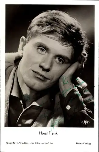 Ak Schauspieler Horst Frank, Portrait, Autogramm, Film Haie und kleine Fische