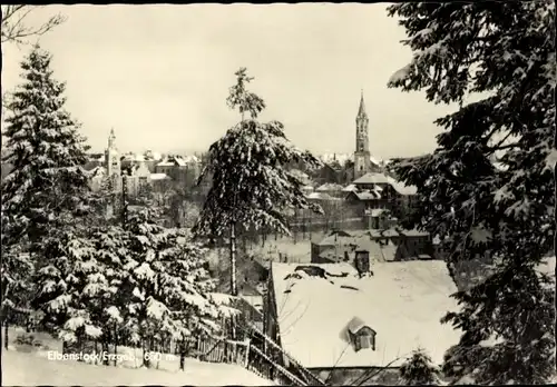 Ak Eibenstock im Erzgebirge Sachsen, Ortsansicht, Winter