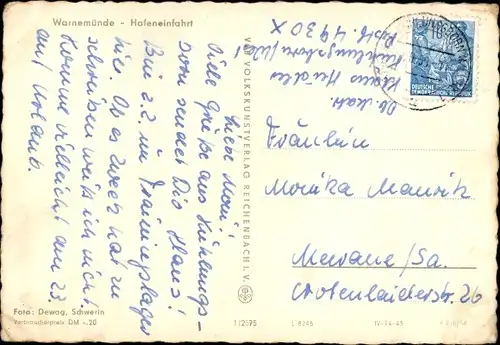 Ak Ostseebad Warnemünde Rostock, Hafeneinfahrt, Mole, Segelschiff