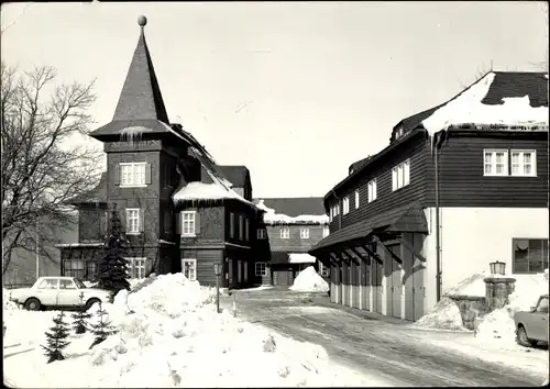 Ak Rehefeld Zaunhaus Altenberg im Erzgebirge, Ferienheim Jagdschloss Rehefeld, Winter