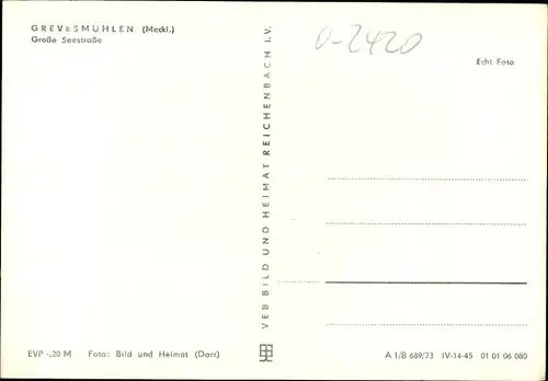Ak Grevesmühlen in Mecklenburg, Große Seestraße