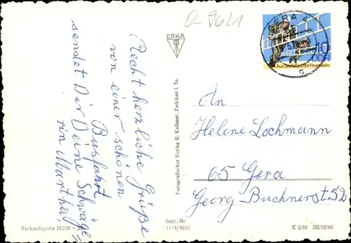 Ak Langenhessen Werdau, Kobertalsperre, Segelboot