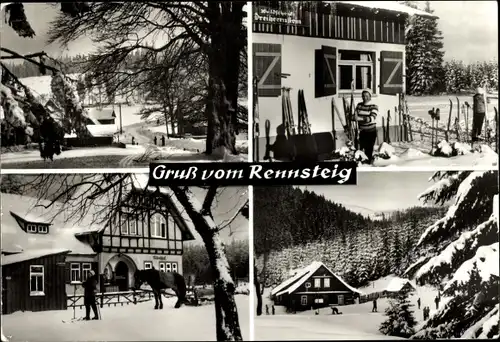 Ak Allzunah Frauenwald am Rennsteig Ilmenau in Thüringen, Dreiherrnsteine, Mönchhof, Massermühle