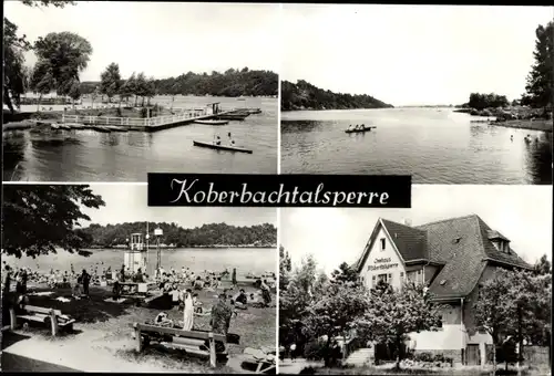 Ak Langenbernsdorf in Sachsen, Partie an der Koberbachtalsperre, Seehaus