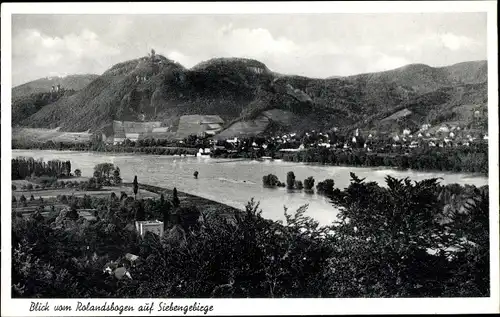 Ak Rolandseck Remagen am Rhein, Blick vom Rolandsbogen auf Siebengebirge